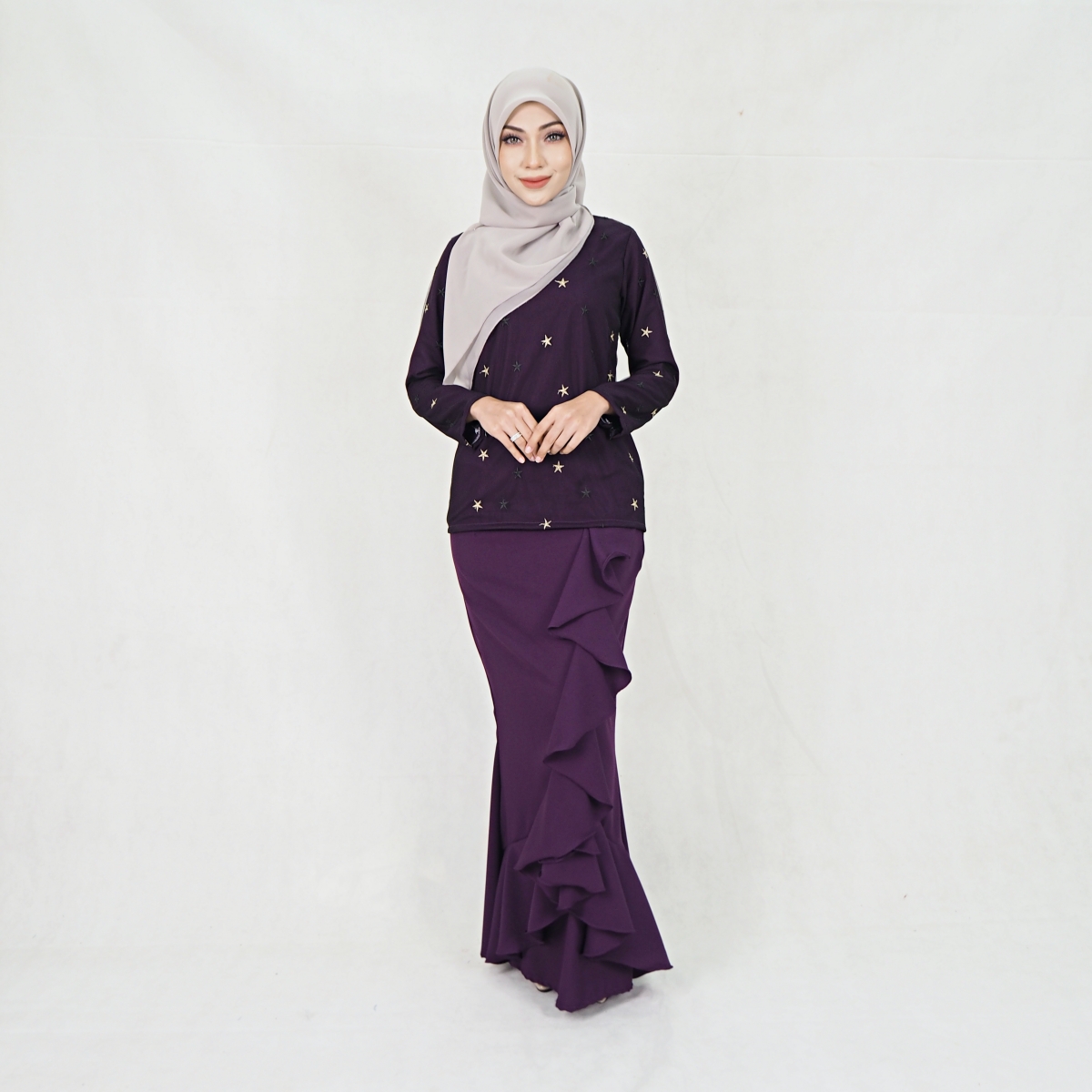 SW5203 ELEGANT MODERN KURUNG SET PURPLE
