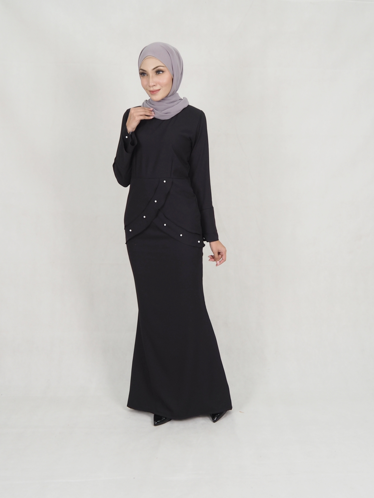 SW5208 PEARL KURUNG SET BLACK