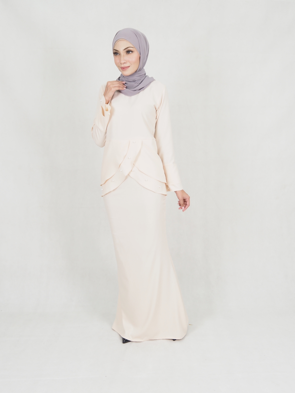 SW5208 PEARL KURUNG SET CREAM