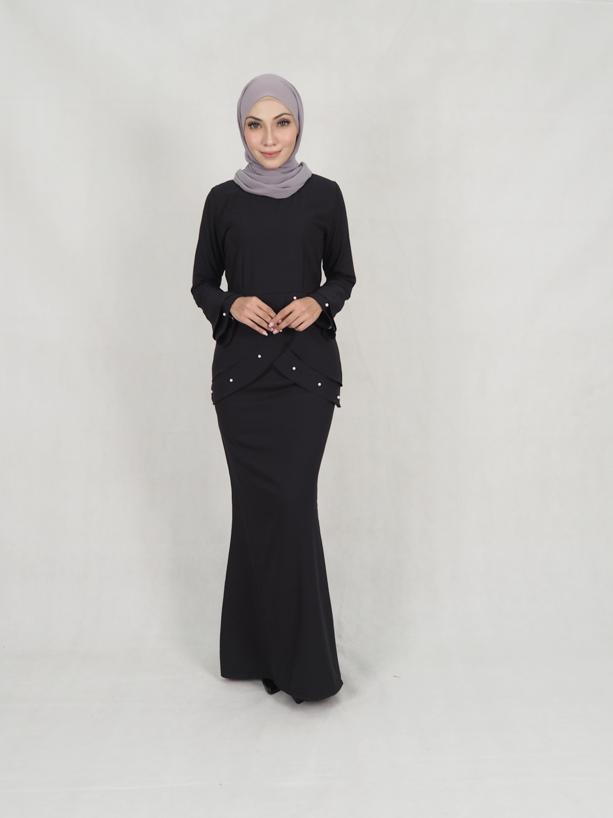 SW5208 PEARL KURUNG SET BLACK