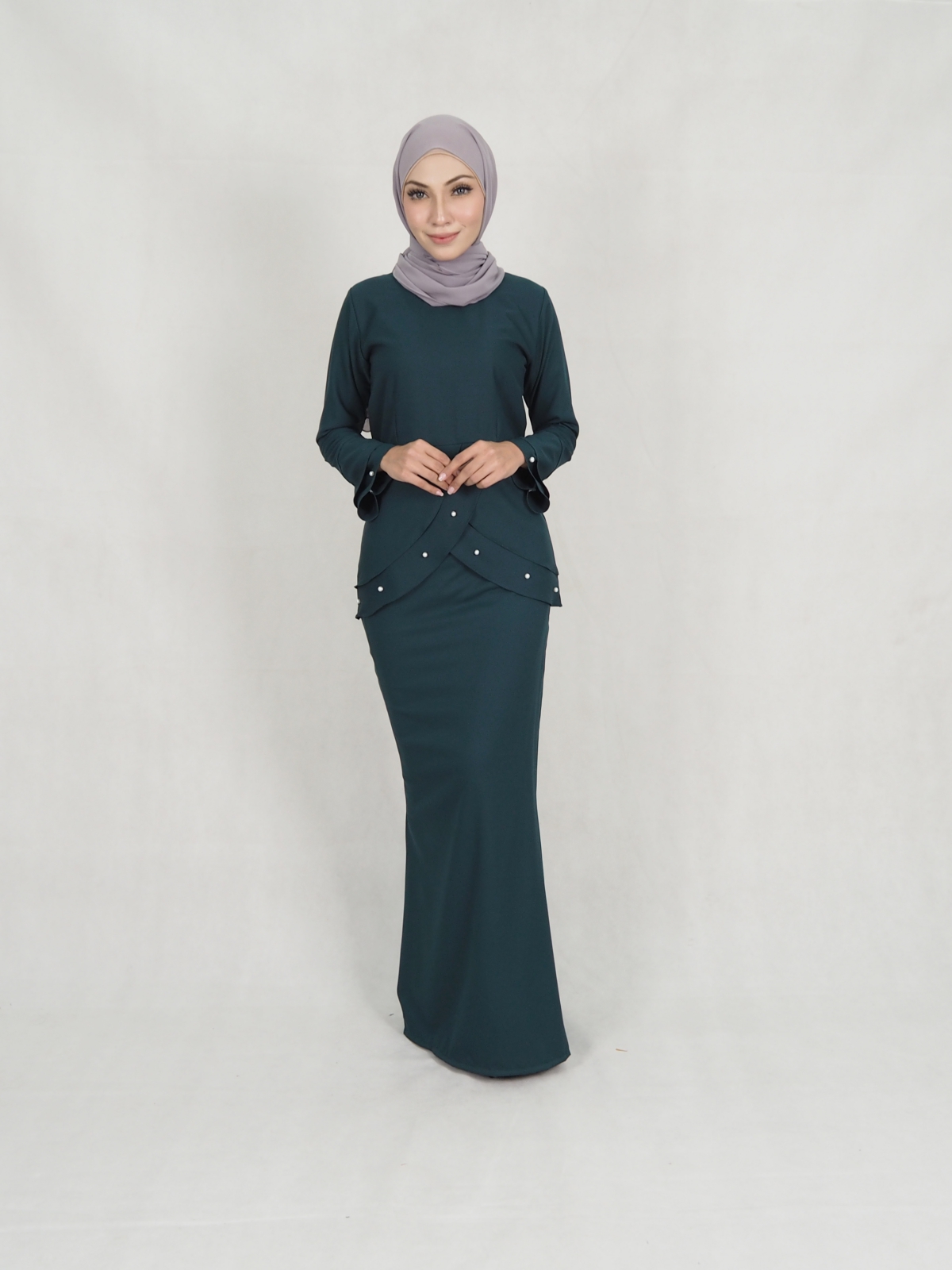 SW5208 PEARL KURUNG SET EMERALD GREEN