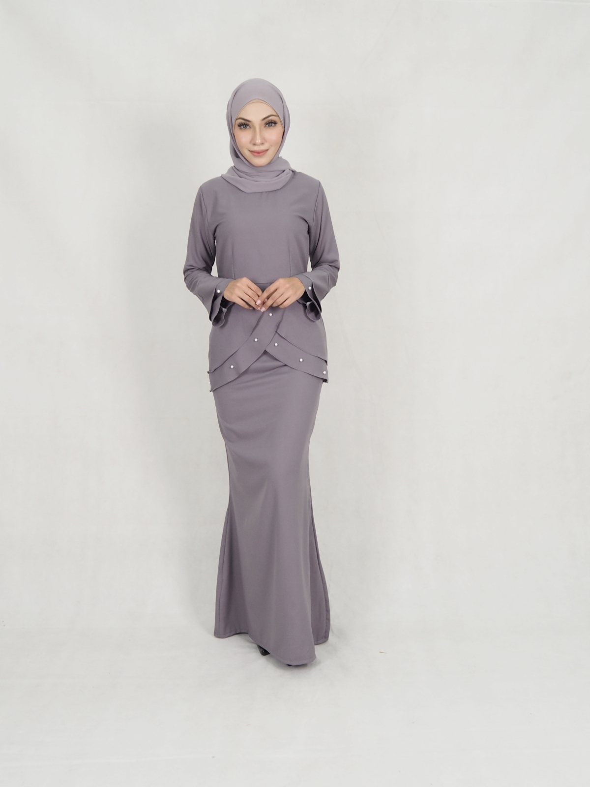 SW5208 PEARL KURUNG SET GREY