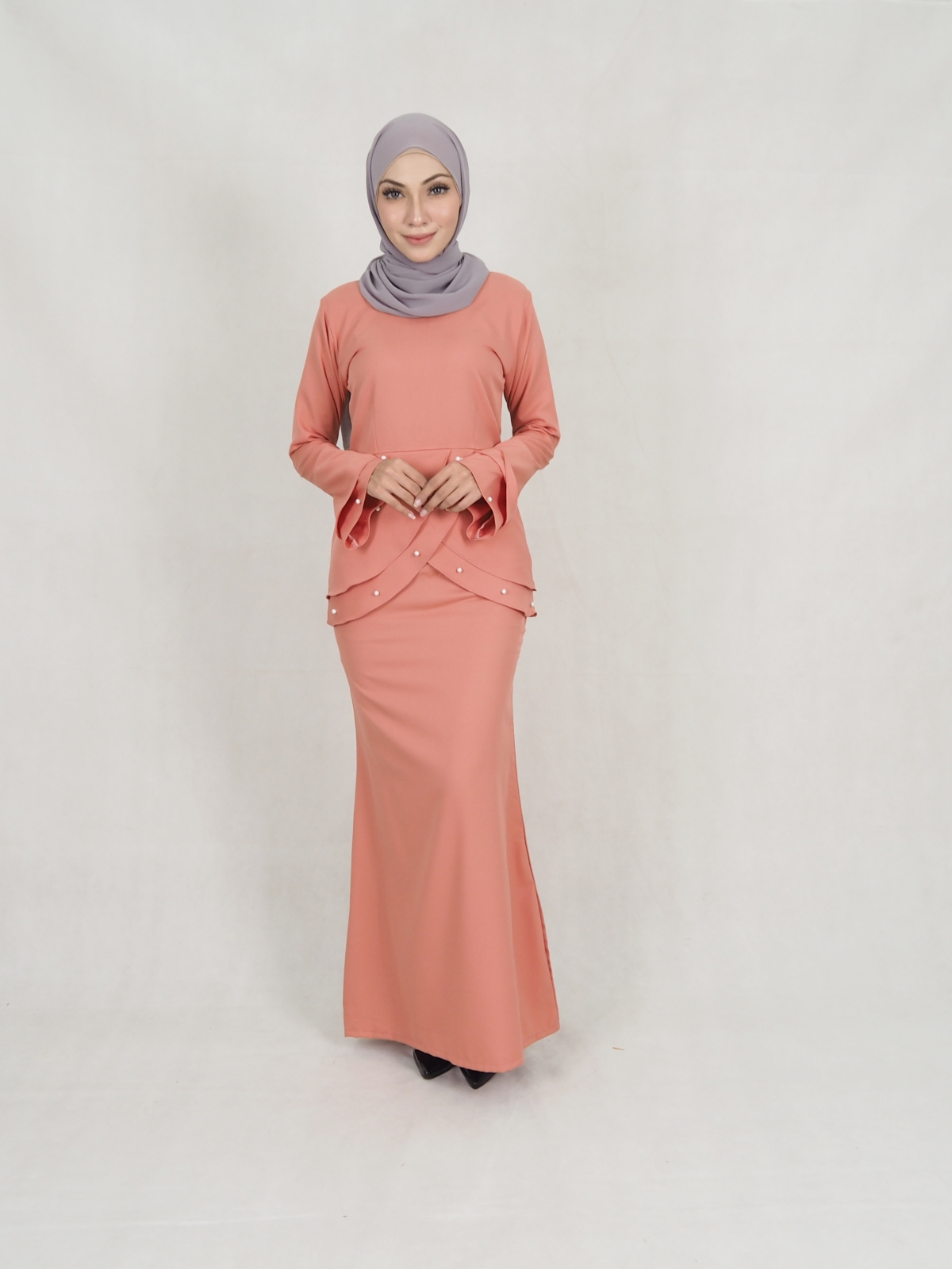 SW5208 PEARL KURUNG SET PEACH
