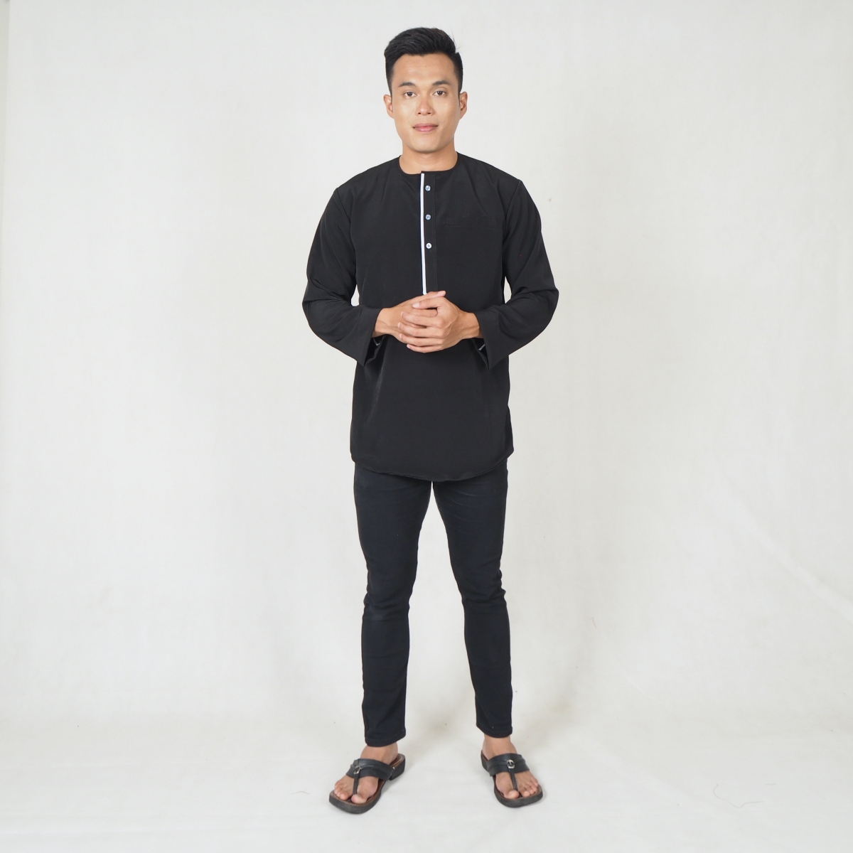 SW5217 SLIM FIT MEN KURTA BLACK