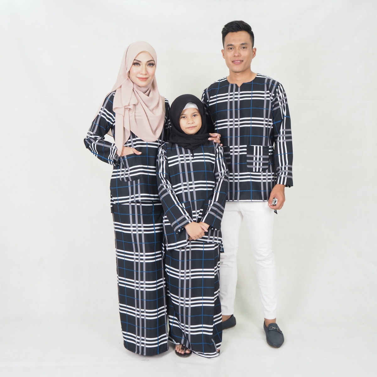 SW5219 MEN CHECKER PRINTED KURTA BLACK