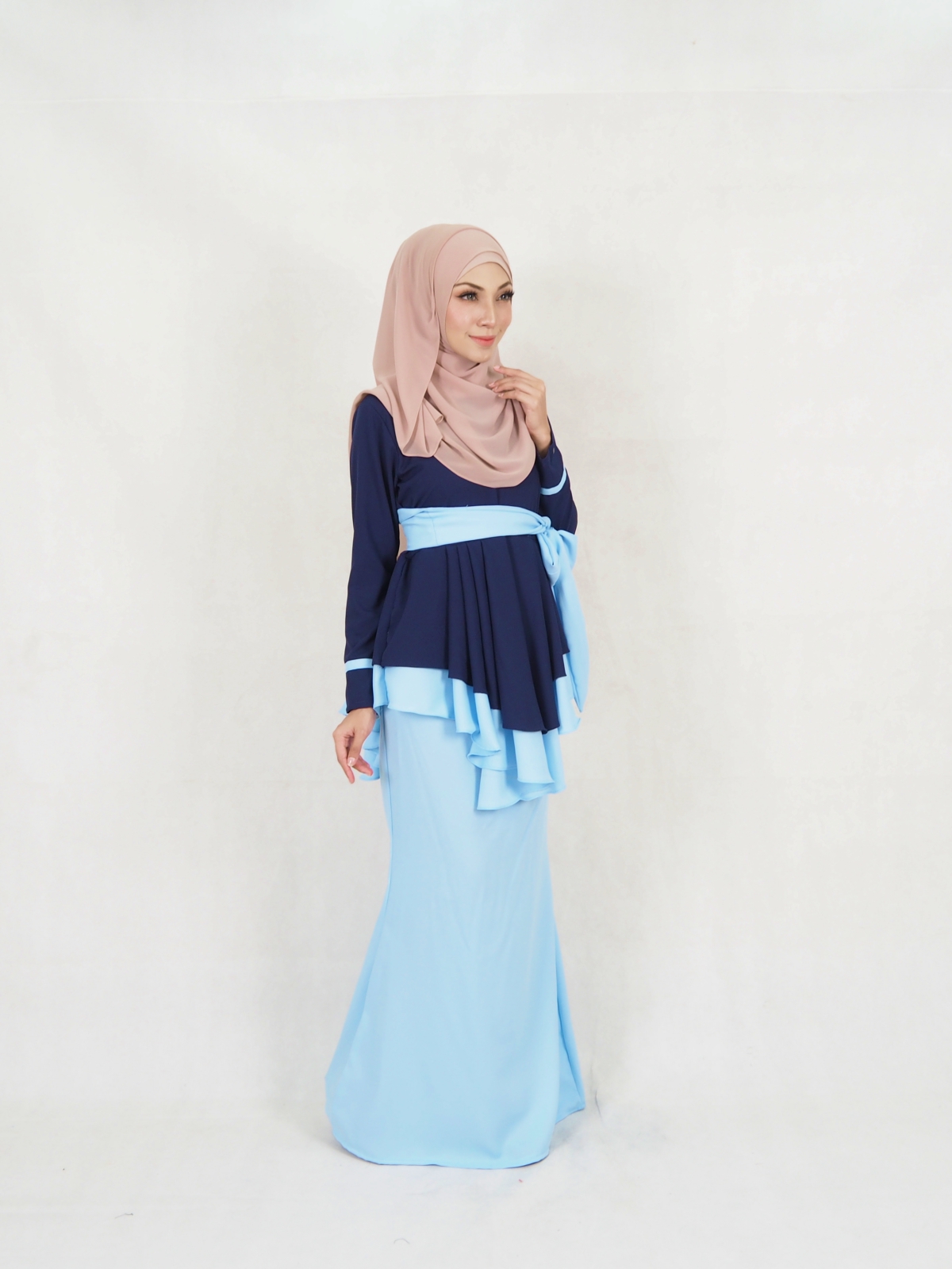 SW5222 LOVELY RIBBON KURUNG NAVY BLUE