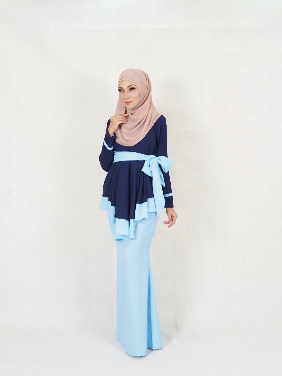 SW5222 LOVELY RIBBON KURUNG NAVY BLUE