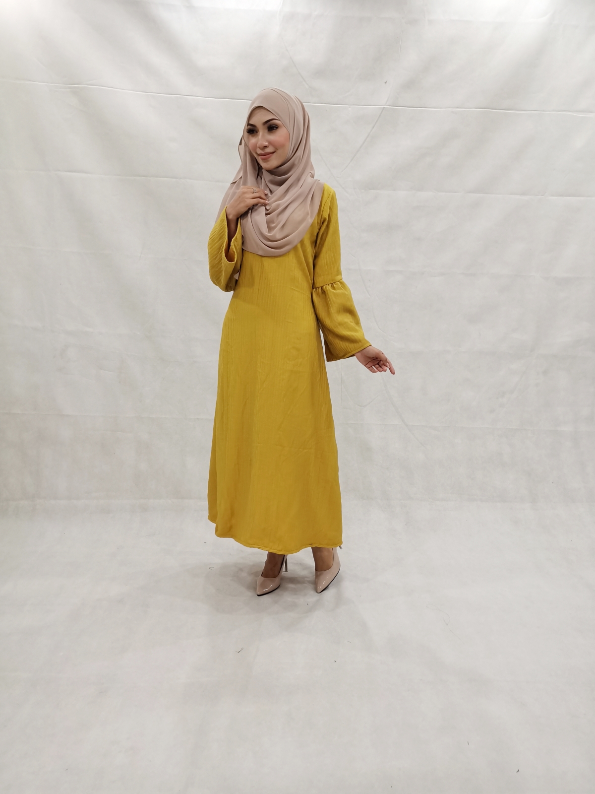 SW5225 BASIC PLAIN JUBAH MUSTARD