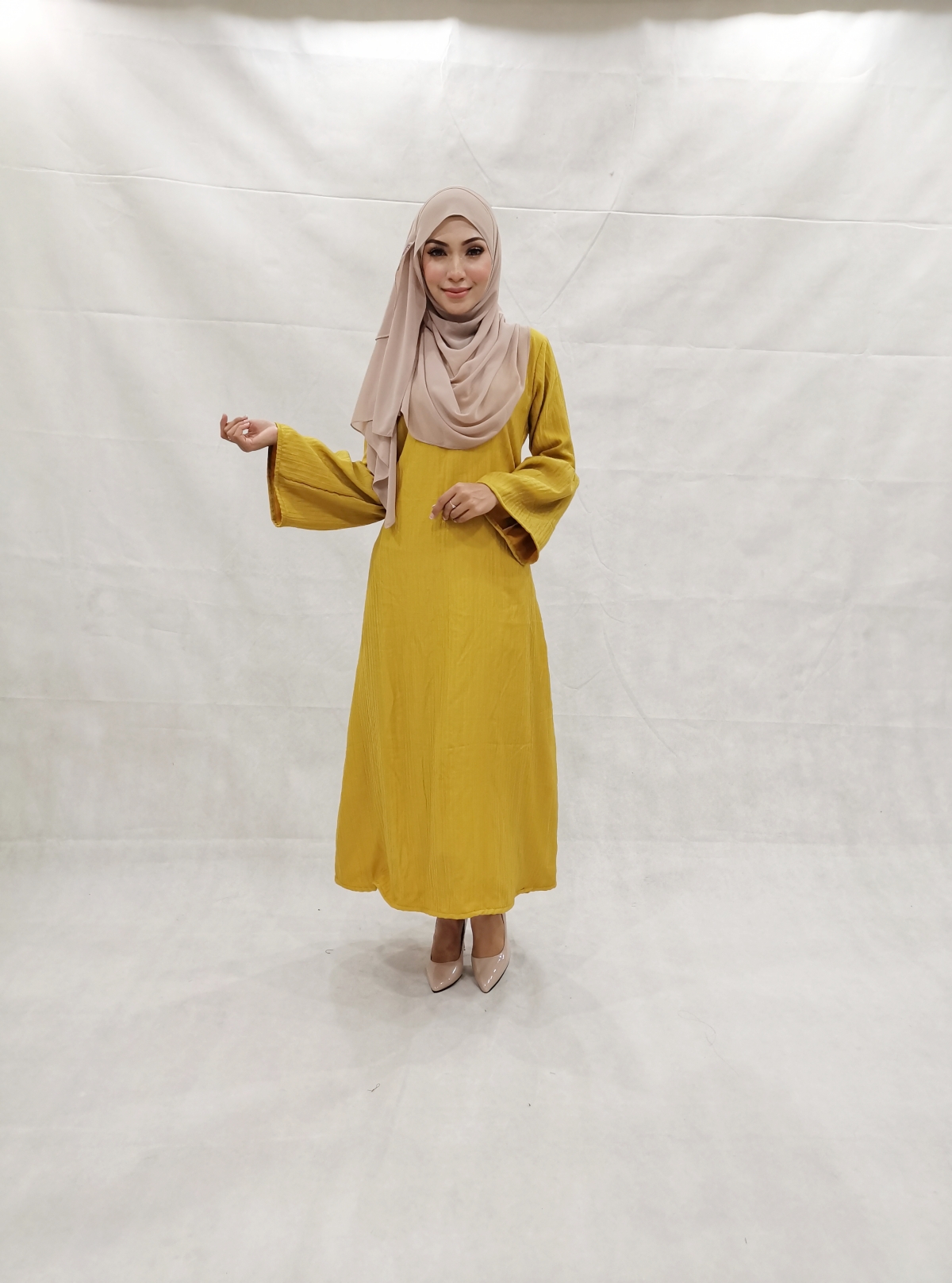 SW5225 BASIC PLAIN JUBAH MUSTARD