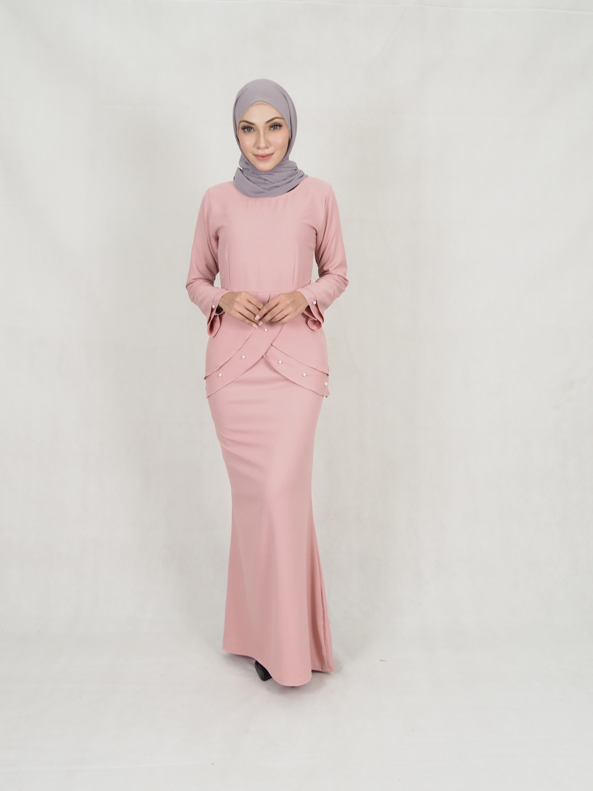SW5240 STYLISH PEARL BAJU KURUNG DUSTY PINK