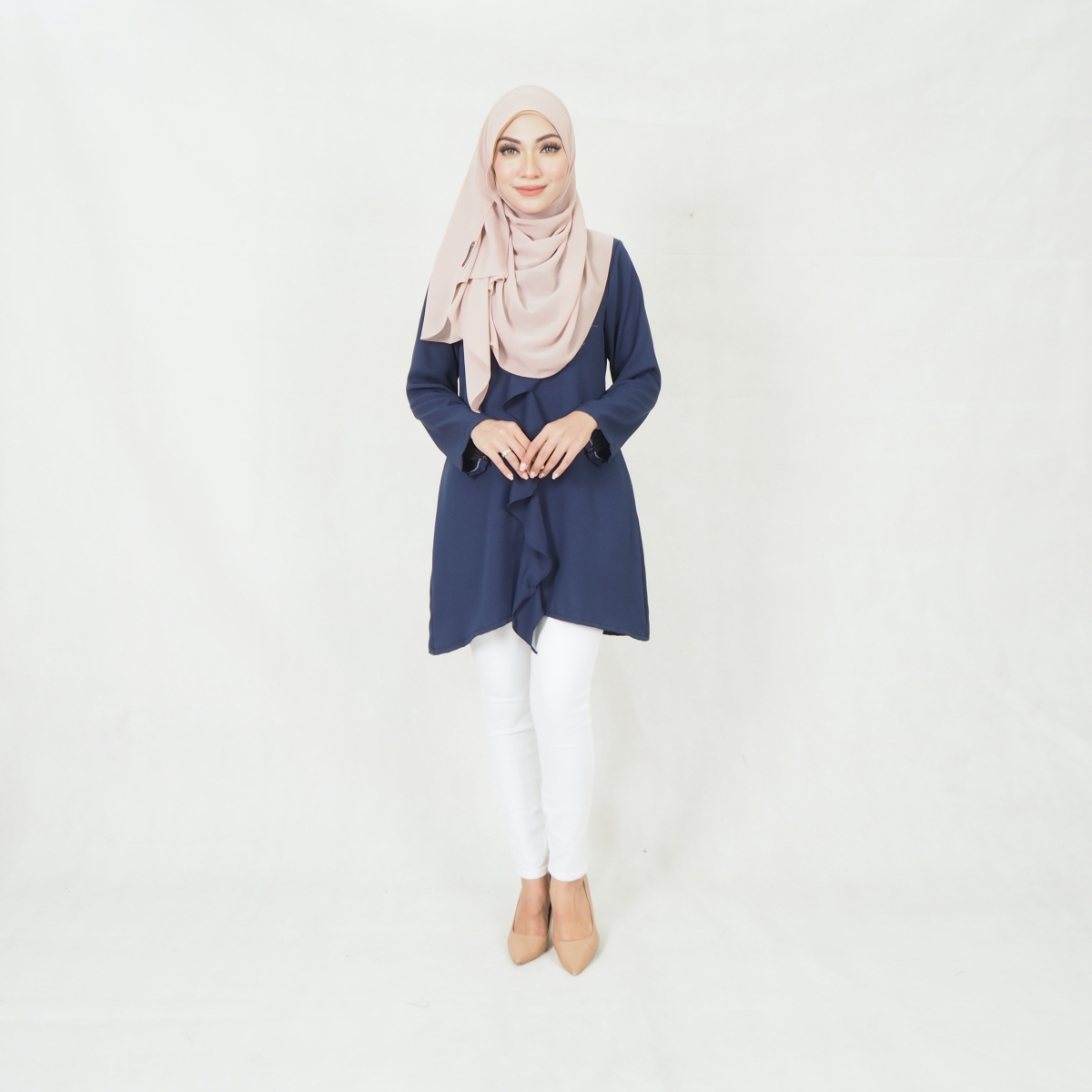 SW5298 AISYA WOMEN'S BLOUSE NAVY BLUE
