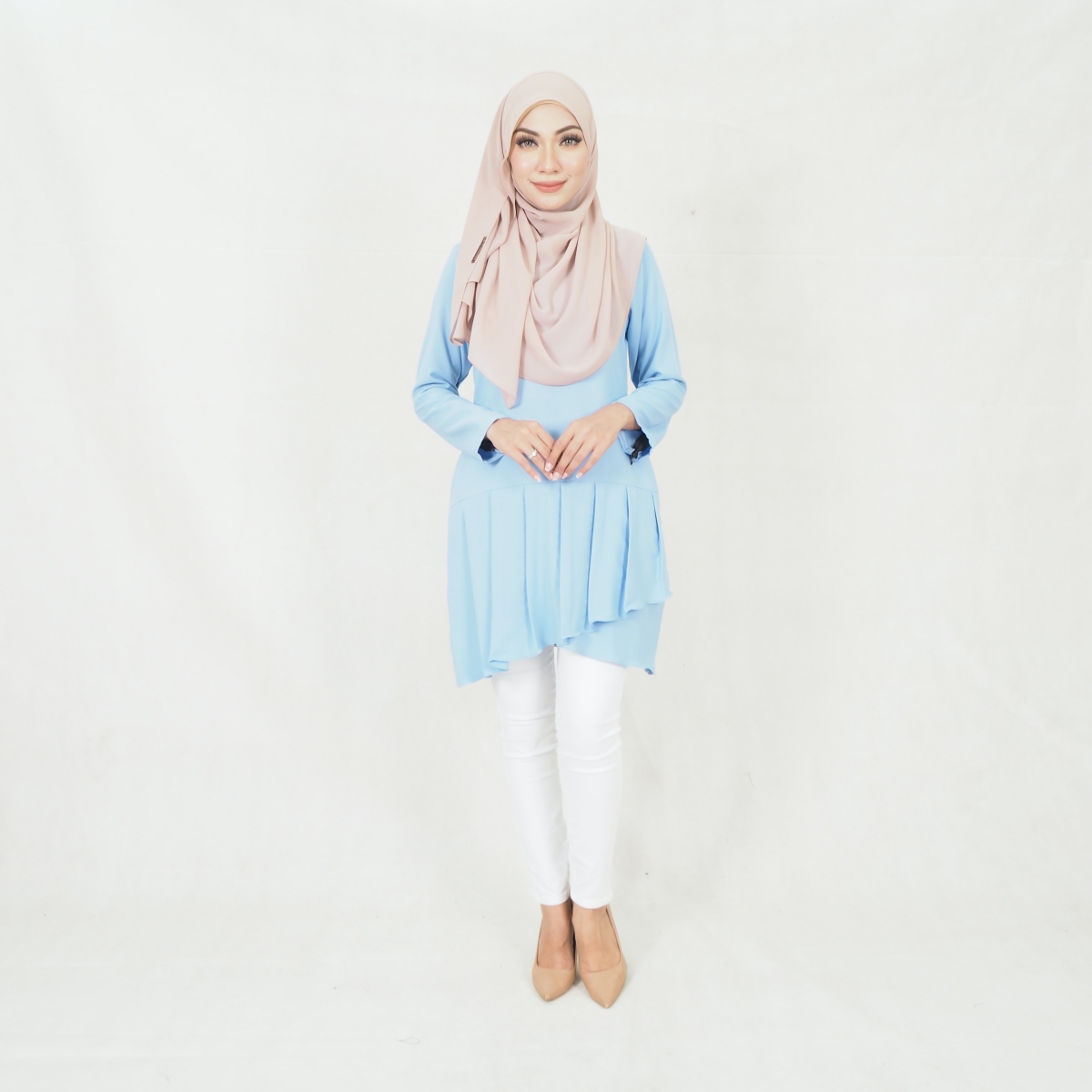 SW5299 STYLISH WOMEN'S BLOUSE BABY BLUE