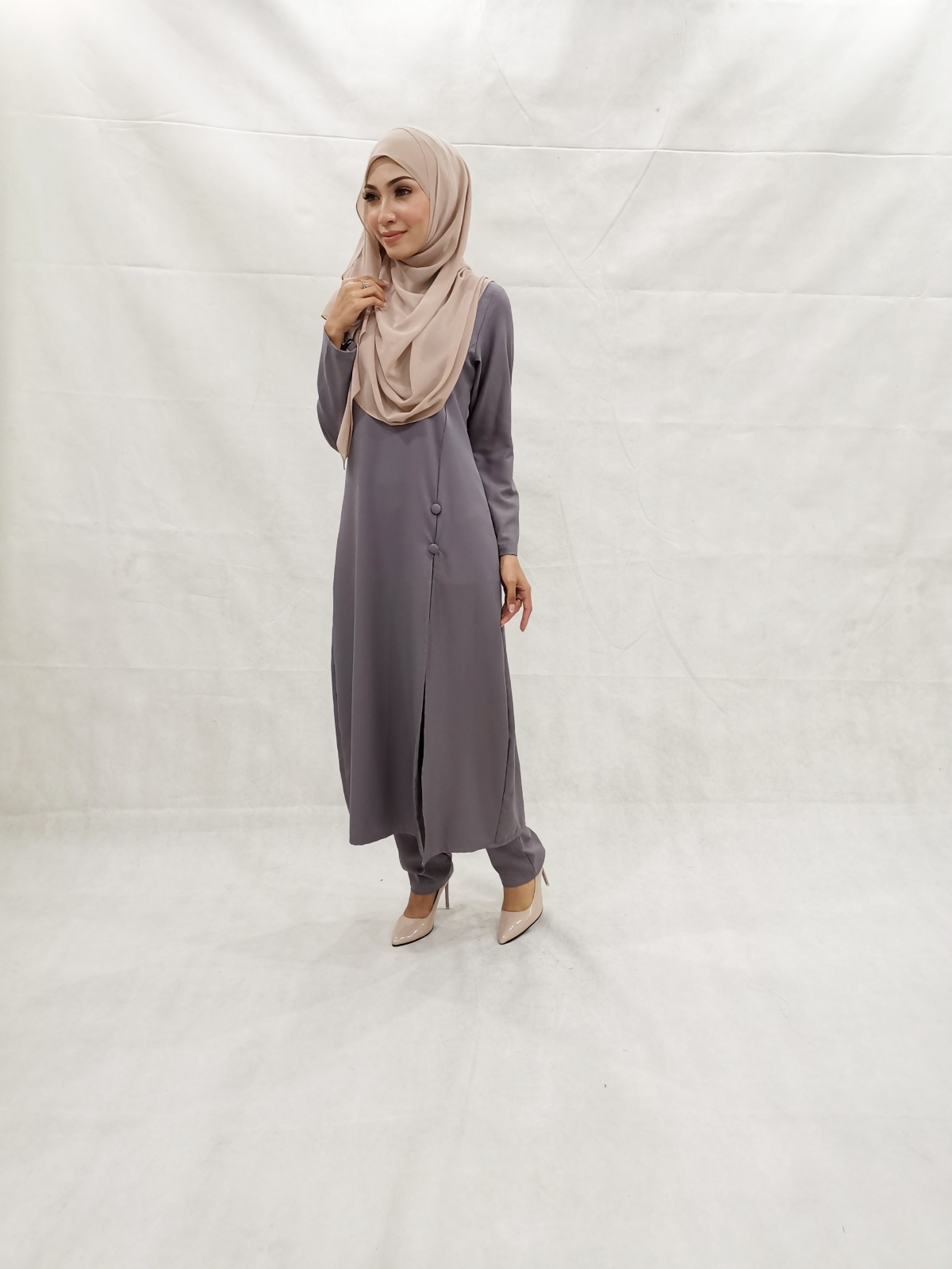 SW5304 WOMEN'S BLOUSE & PALAZZO GREY