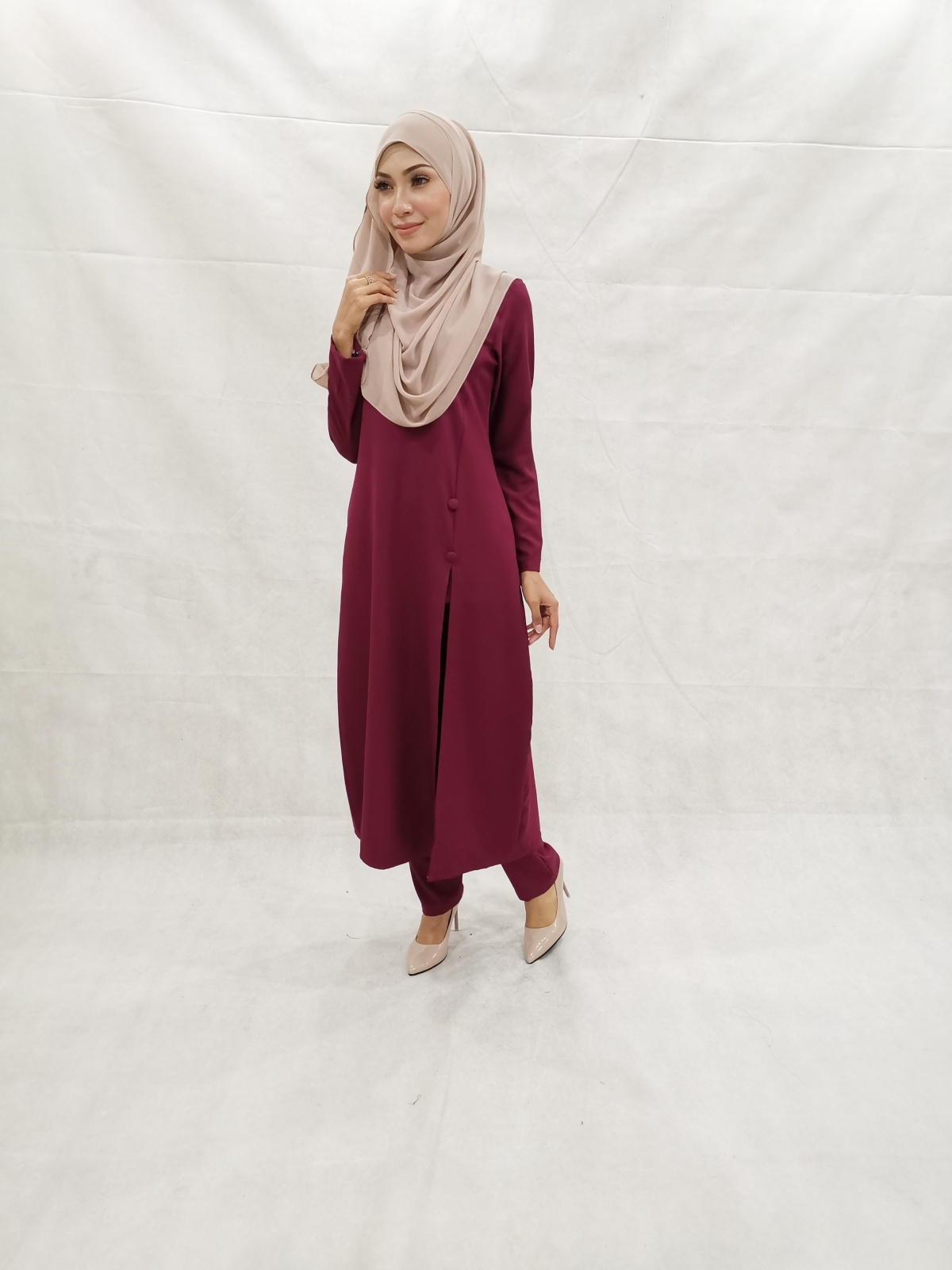 SW5304 WOMEN'S BLOUSE & PALAZZO MAROON