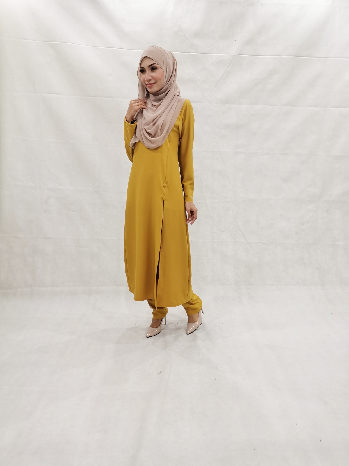 SW5304 WOMEN'S BLOUSE & PALAZZO MUSTARD