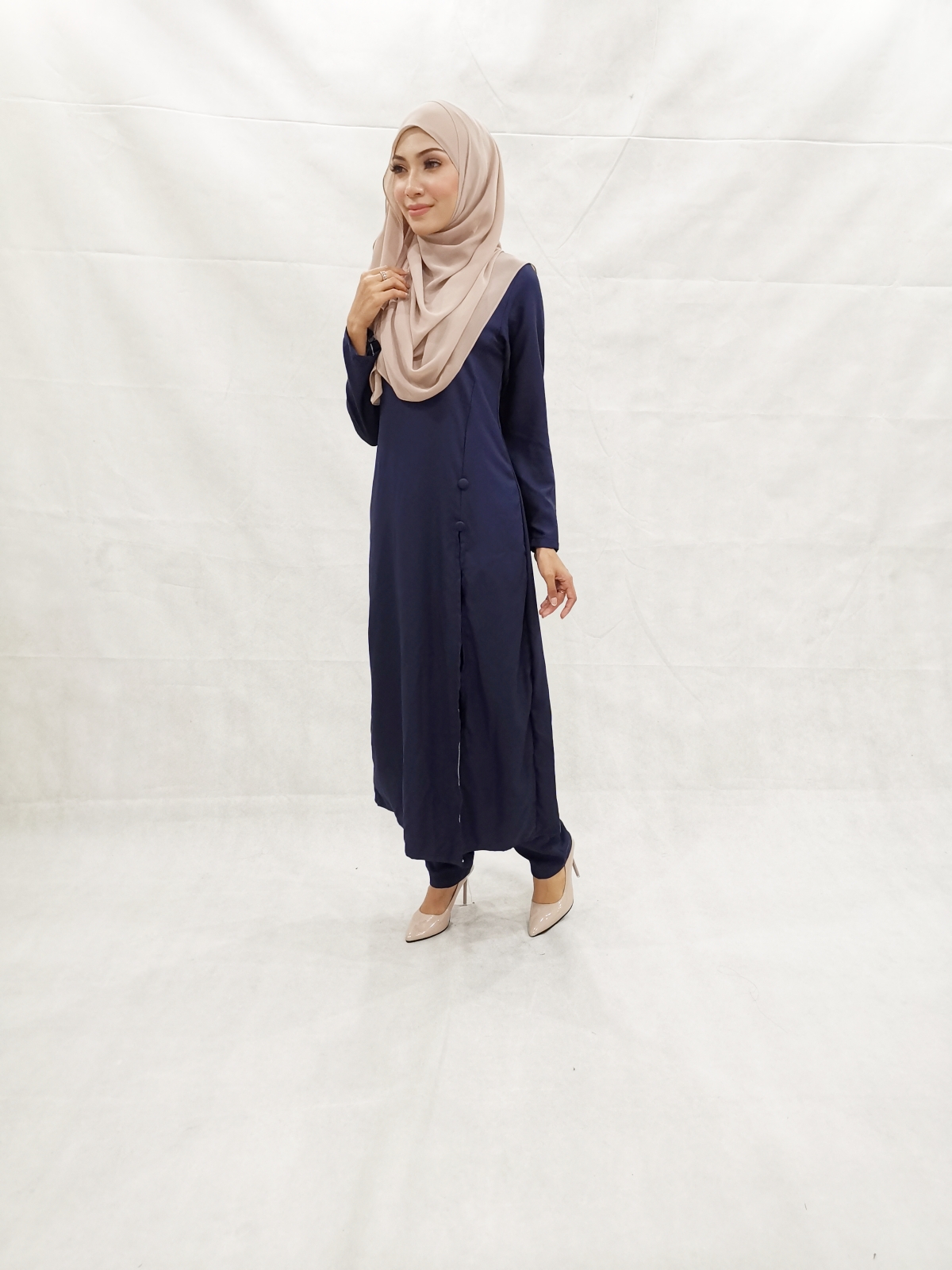 SW5304 WOMEN'S BLOUSE & PALAZZO NAVY BLUE