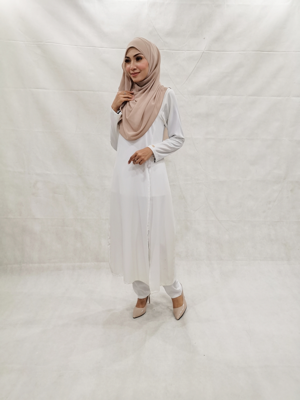 SW5304 WOMEN'S BLOUSE & PALAZZO WHITE