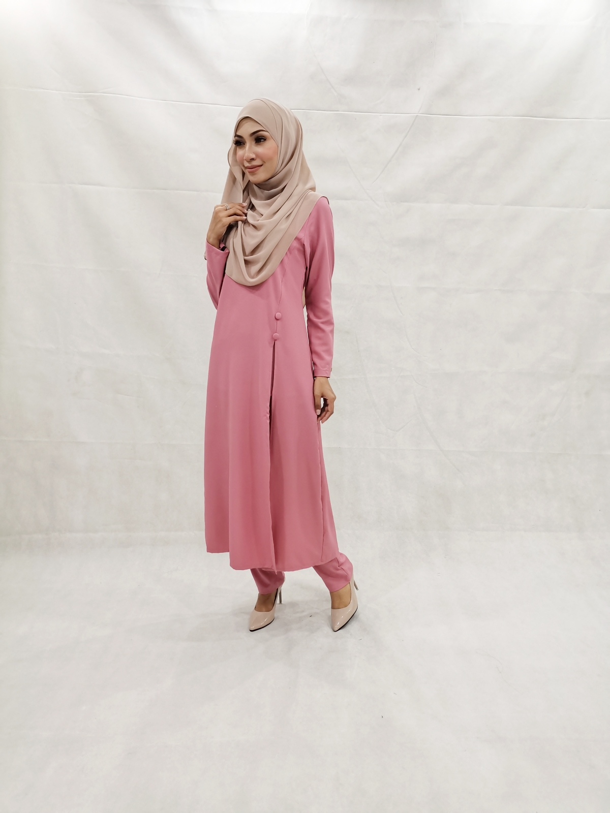 SW5304 WOMEN'S BLOUSE & PALAZZO PINK