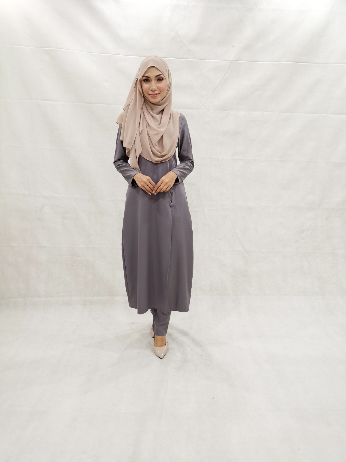 SW5304 WOMEN'S BLOUSE & PALAZZO GREY