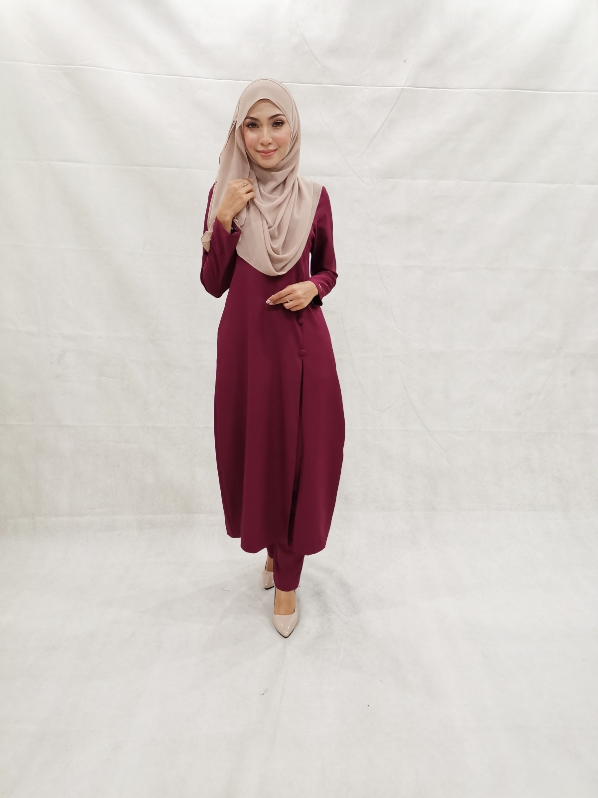 SW5304 WOMEN'S BLOUSE & PALAZZO MAROON