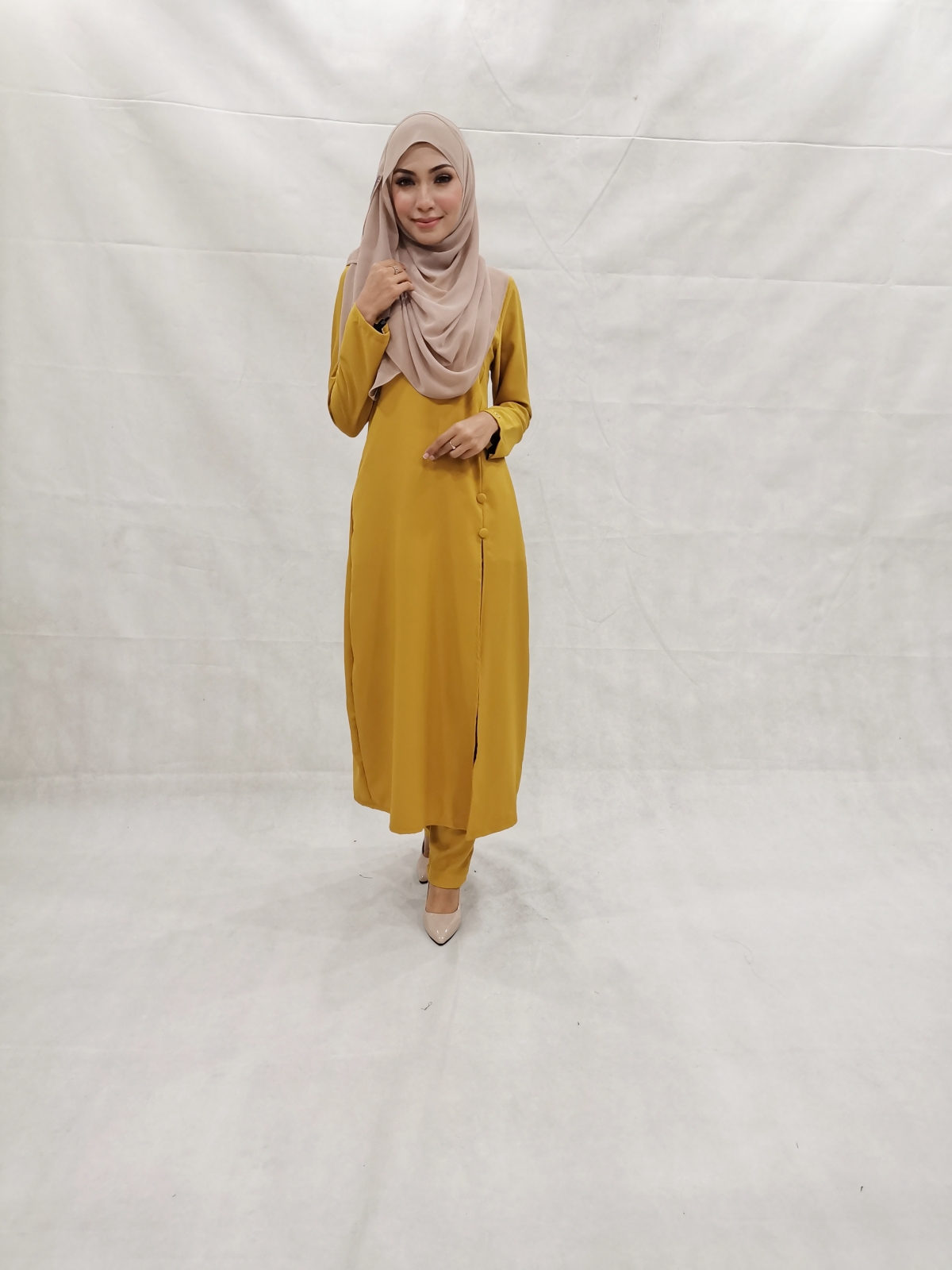 SW5304 WOMEN'S BLOUSE & PALAZZO MUSTARD