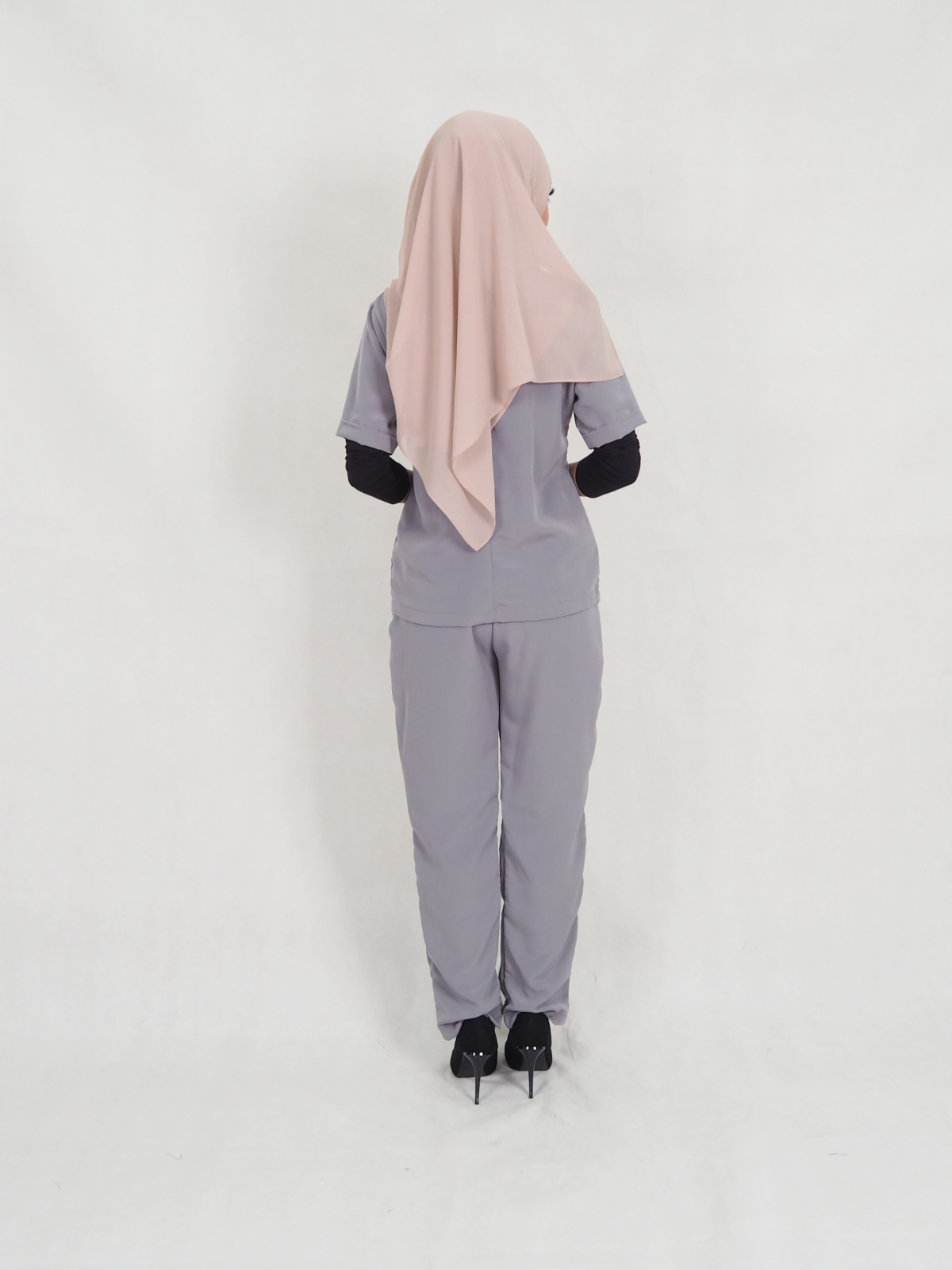 SW5312 WOMEN'S TOP & PANTS SET  GREY