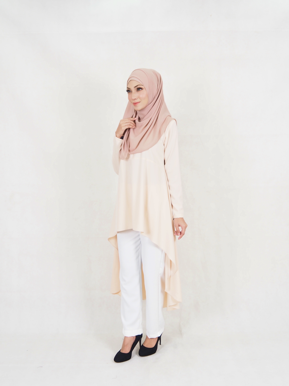 SW5328 WOMEN'S FASHION BLOUSE & PANTS SET CREAM