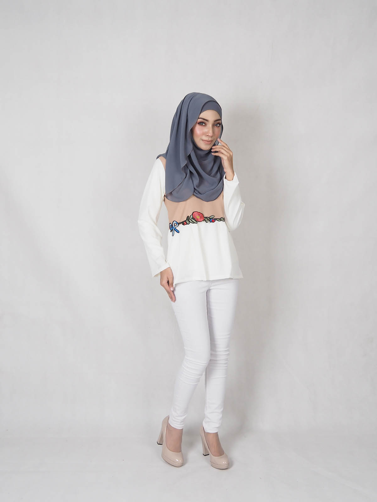 SW5335 MUSLIMAH BLOUSE BROWN