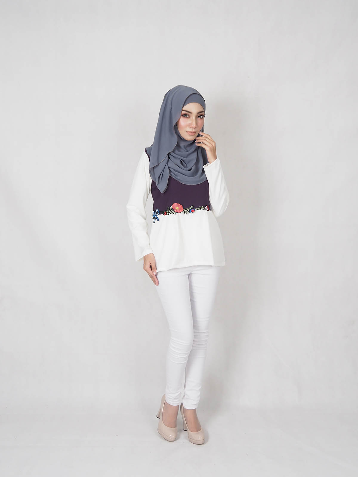 SW5335 MUSLIMAH BLOUSE PURPLE