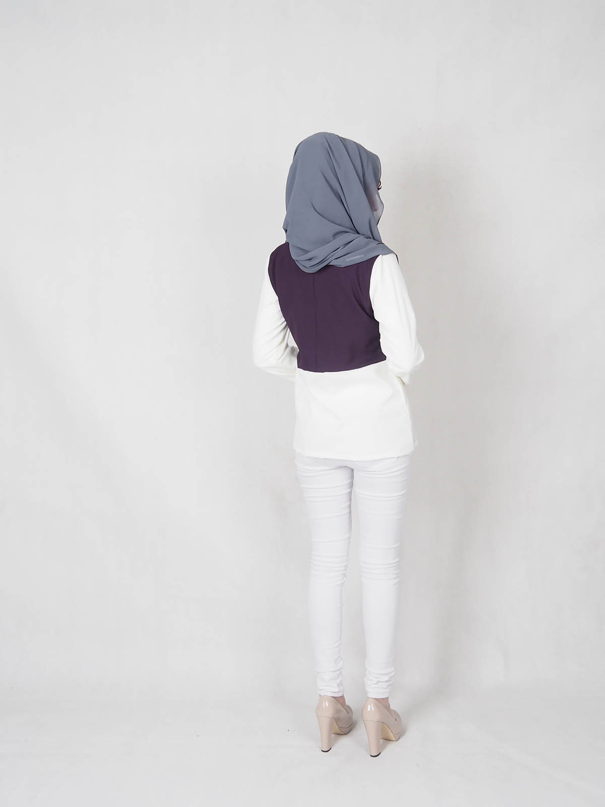 SW5336  TRENDY MIX BLOUSE PURPLE