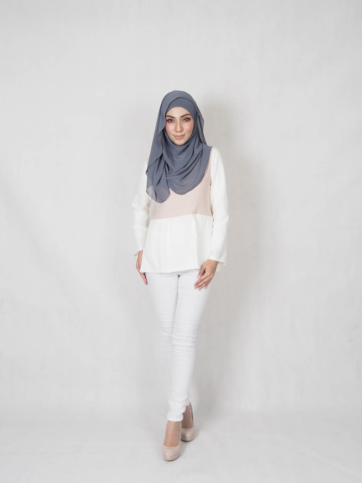 SW5336  TRENDY MIX BLOUSE CREAM