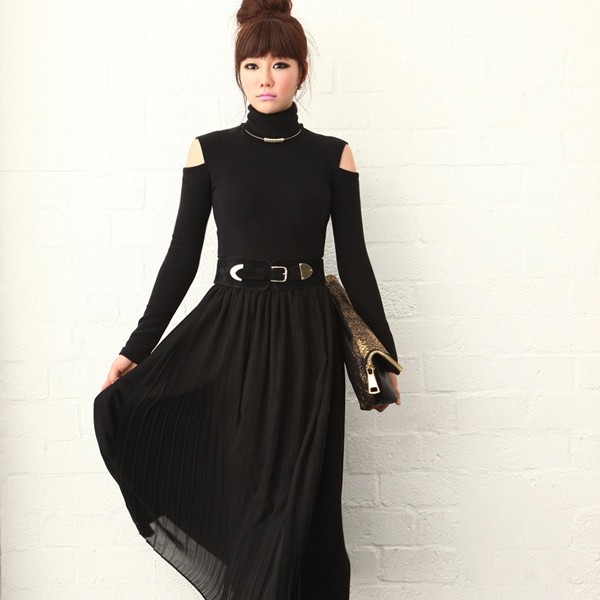 BM71256 TURTLE NECK FASHION TOP BLACK