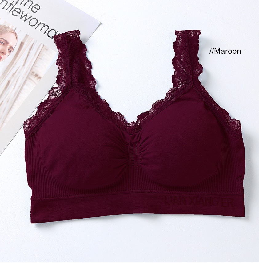 QA-770 LACE TUBE BRA MAROON