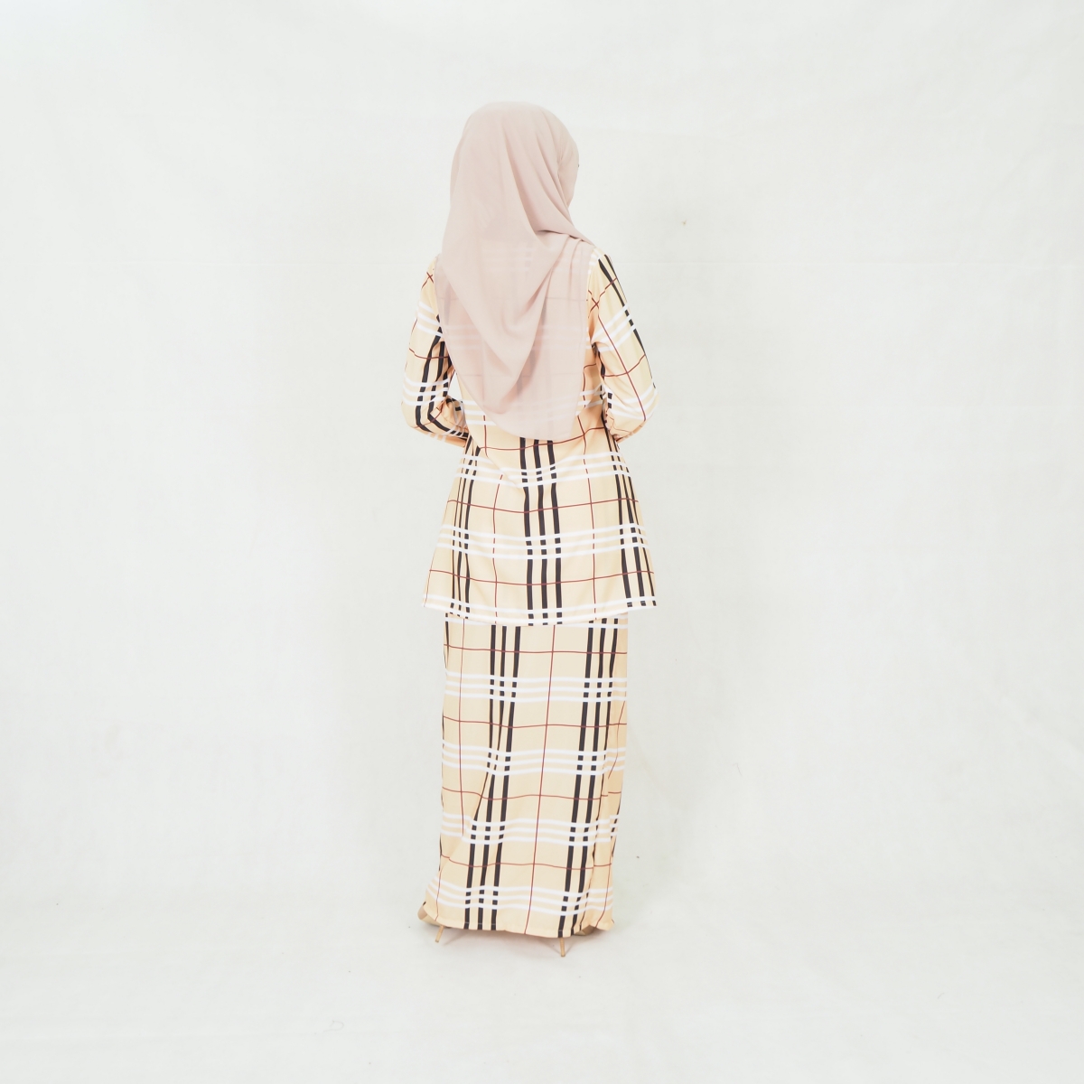 SW5200 CHECKER PRINTED KURUNG CREAM