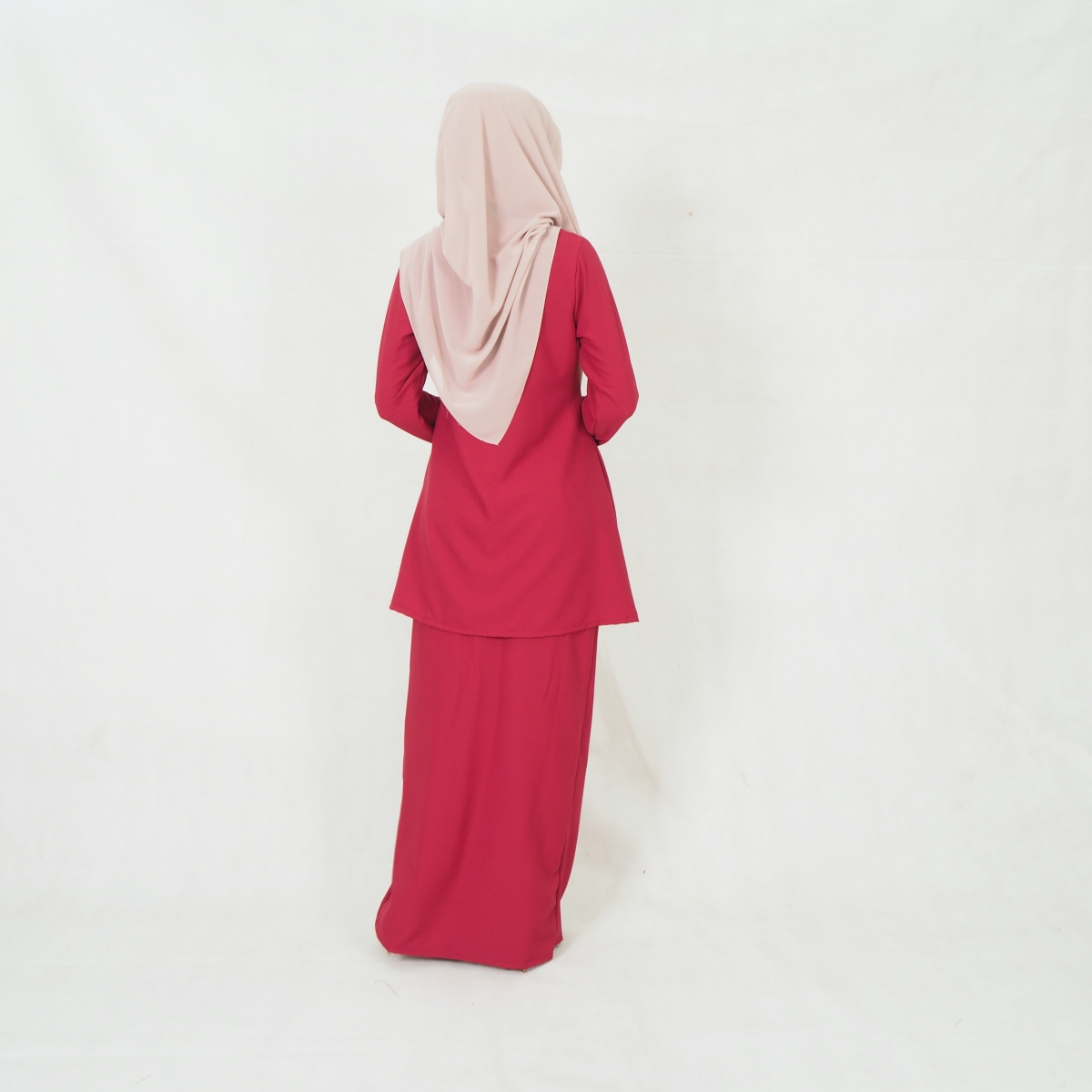 SW5201 MODERN PLAIN KURUNG MAROON