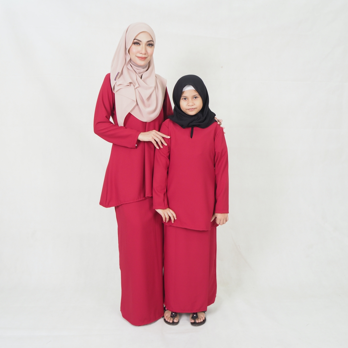 SW5201 MODERN PLAIN KURUNG MAROON