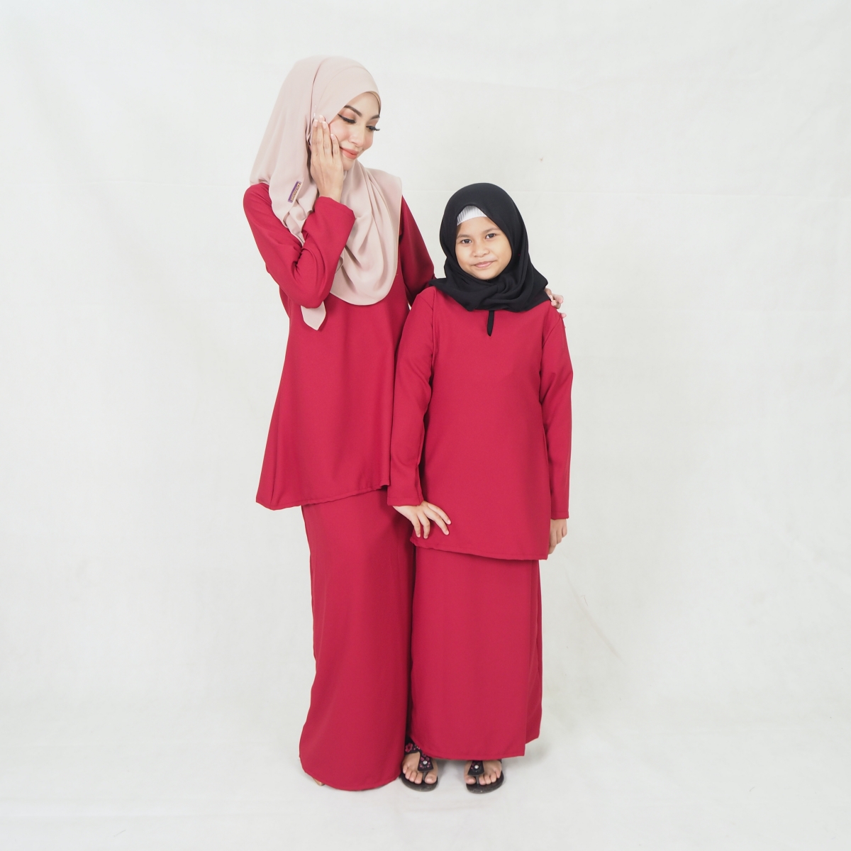 SW5201 MODERN PLAIN KURUNG MAROON