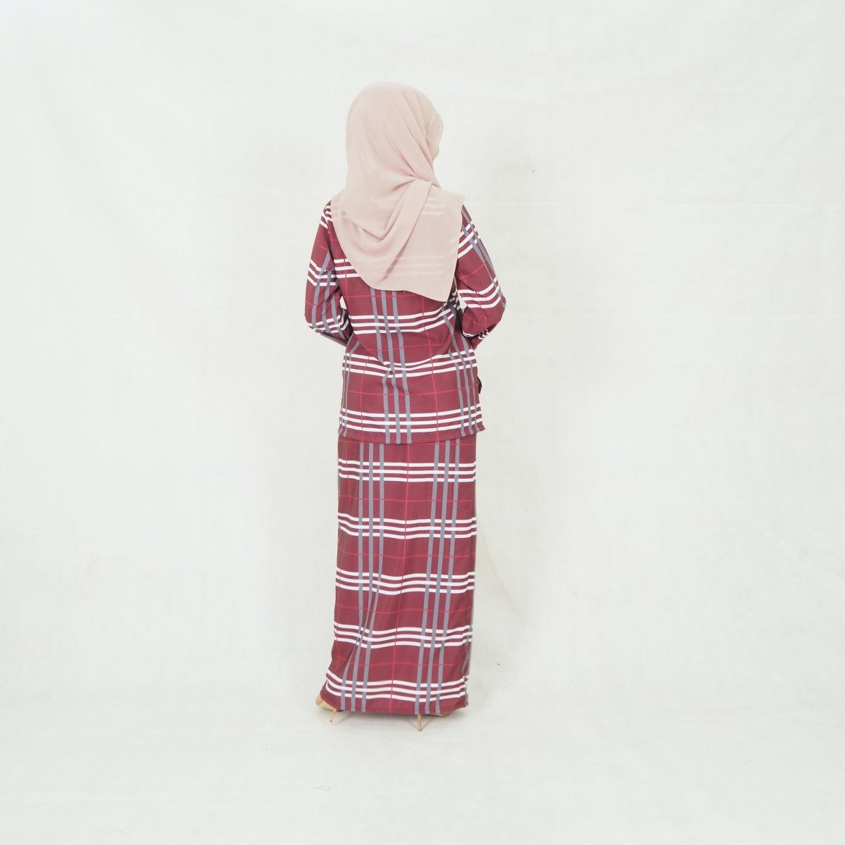 SW5202 PRINTED KURUNG KEDAH MAROON