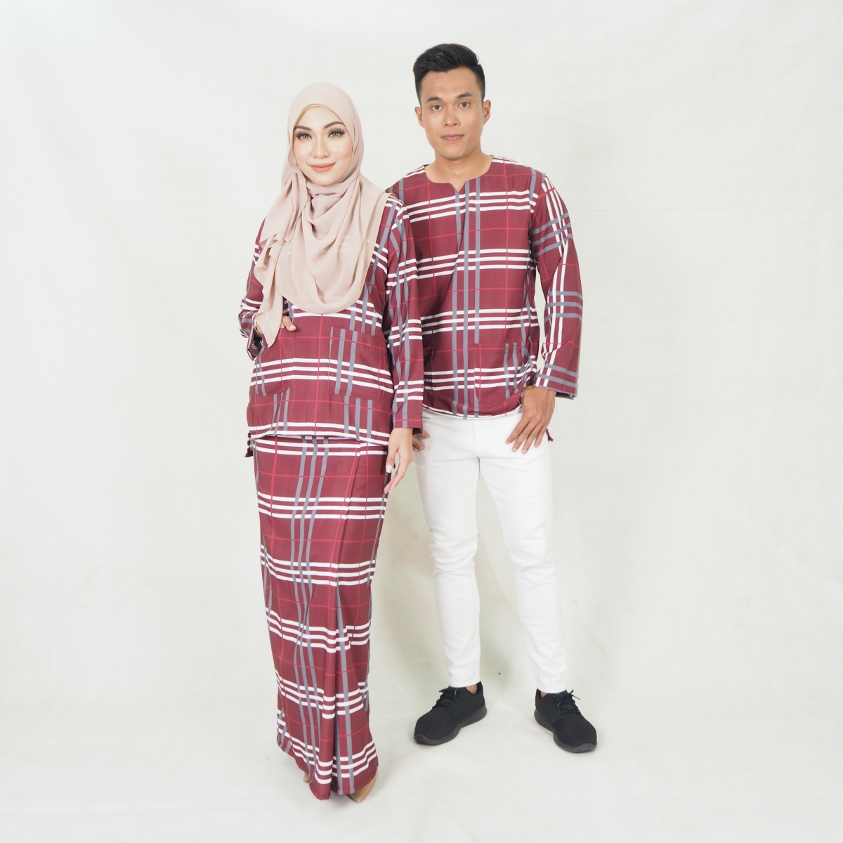 SW5202 PRINTED KURUNG KEDAH MAROON