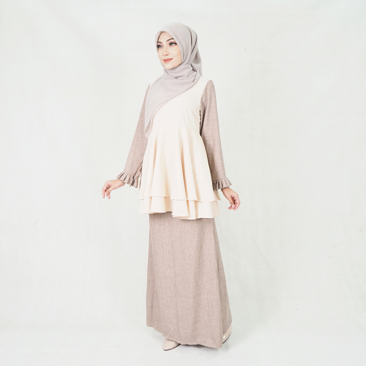 SW5204 BAJU KURUNG SET CREAM