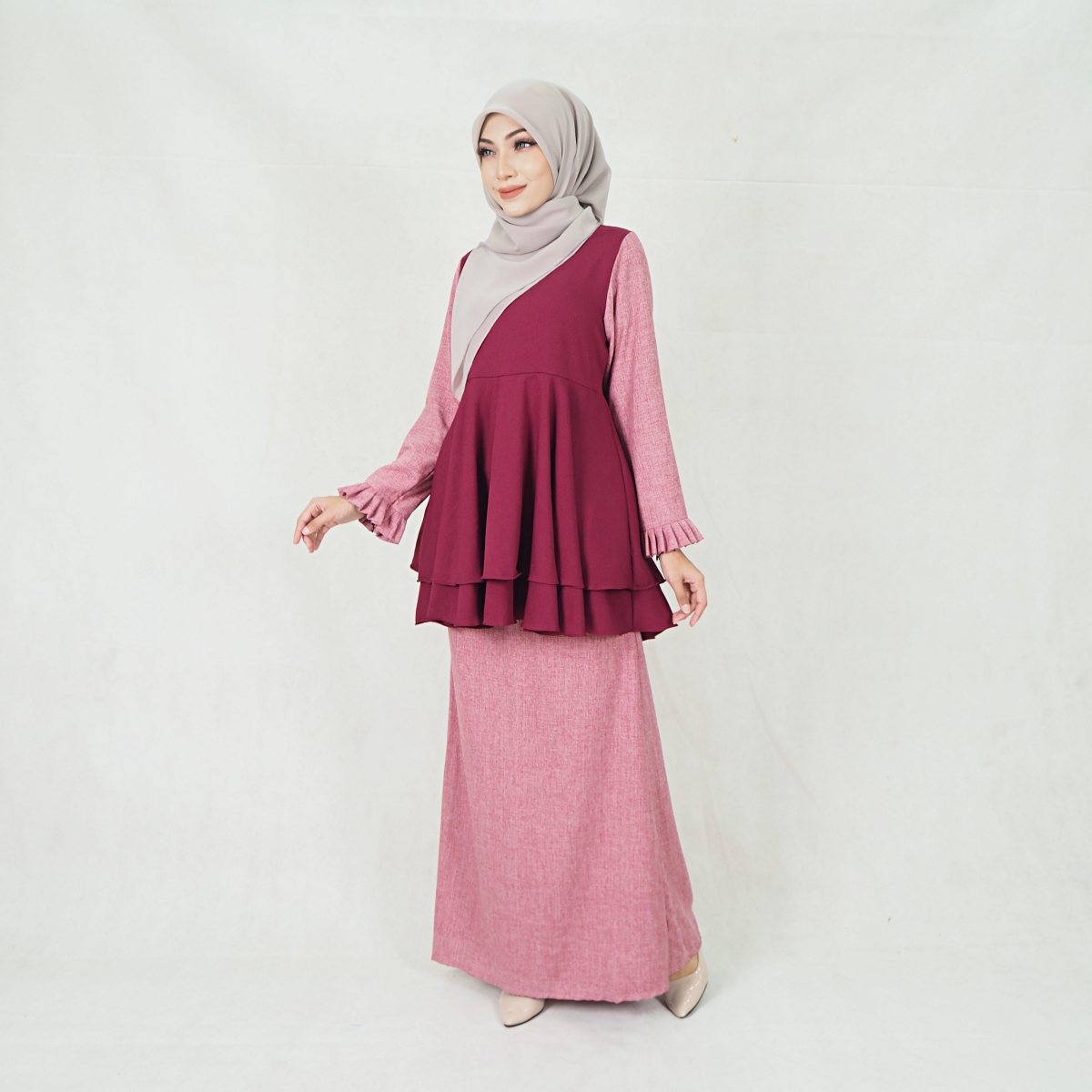 SW5204 BAJU KURUNG SET MAROON