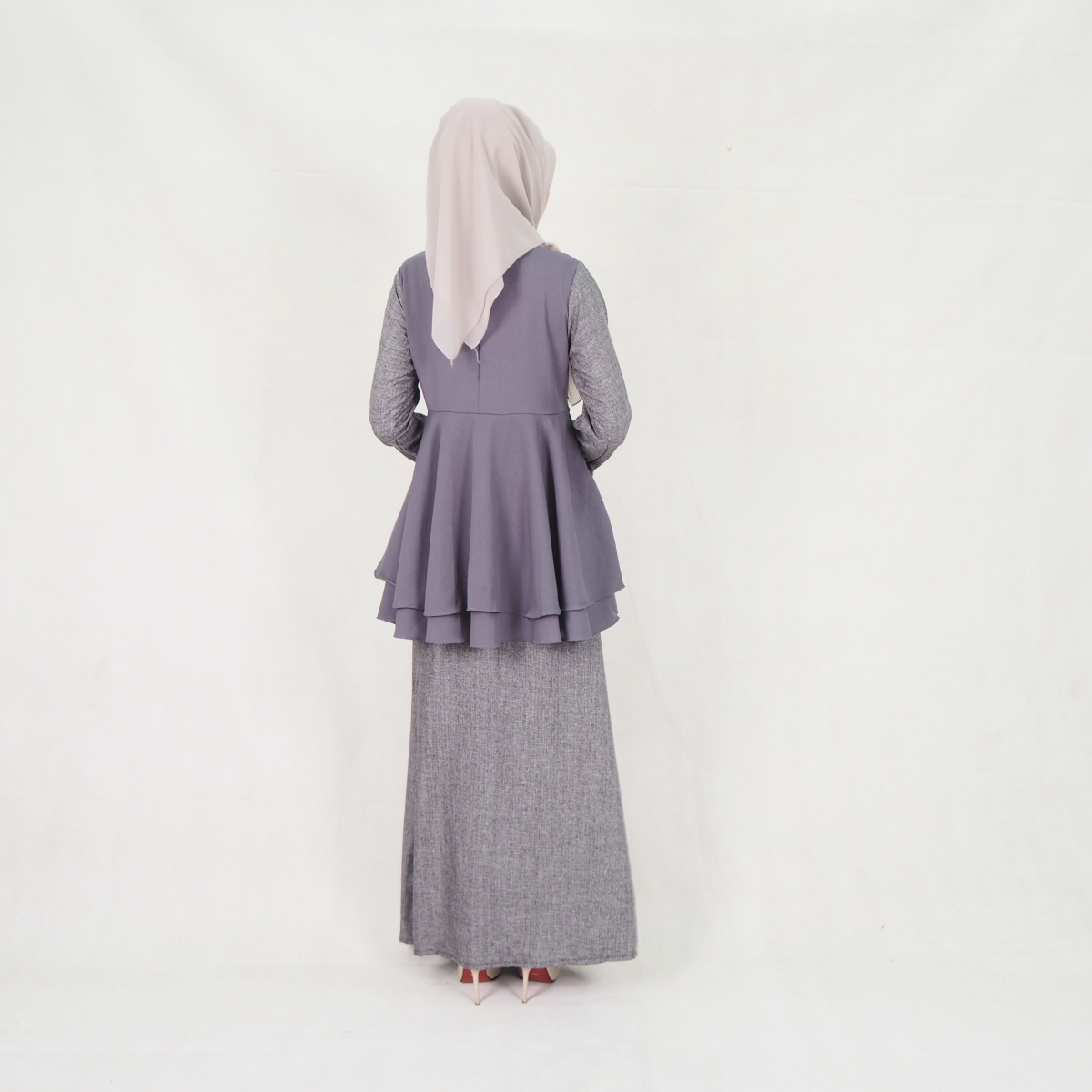 SW5204 BAJU KURUNG SET GREY