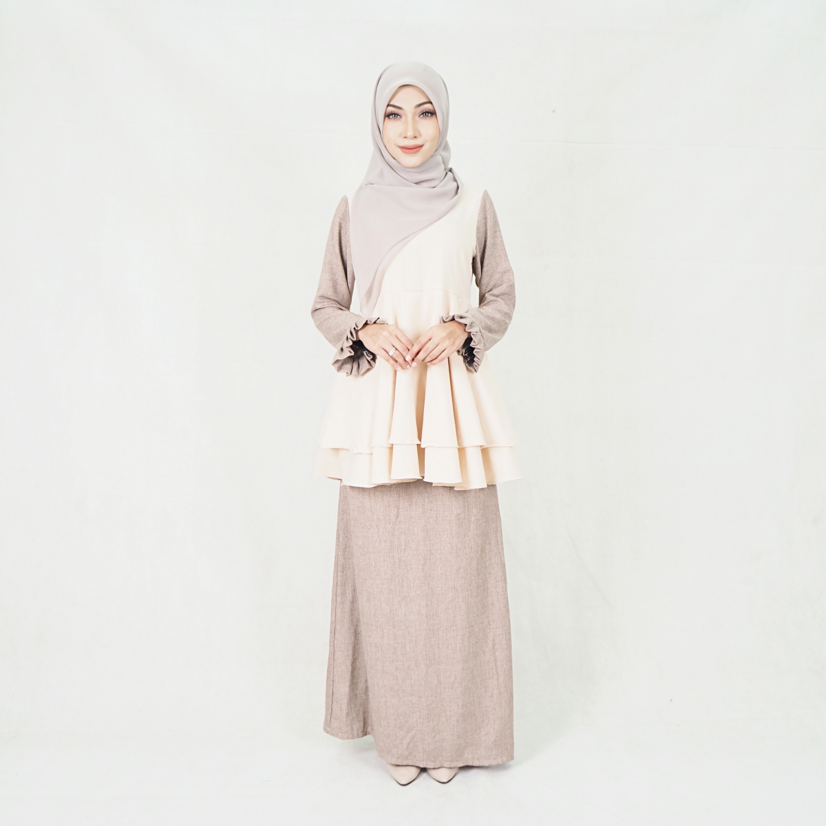 SW5204 BAJU KURUNG SET CREAM