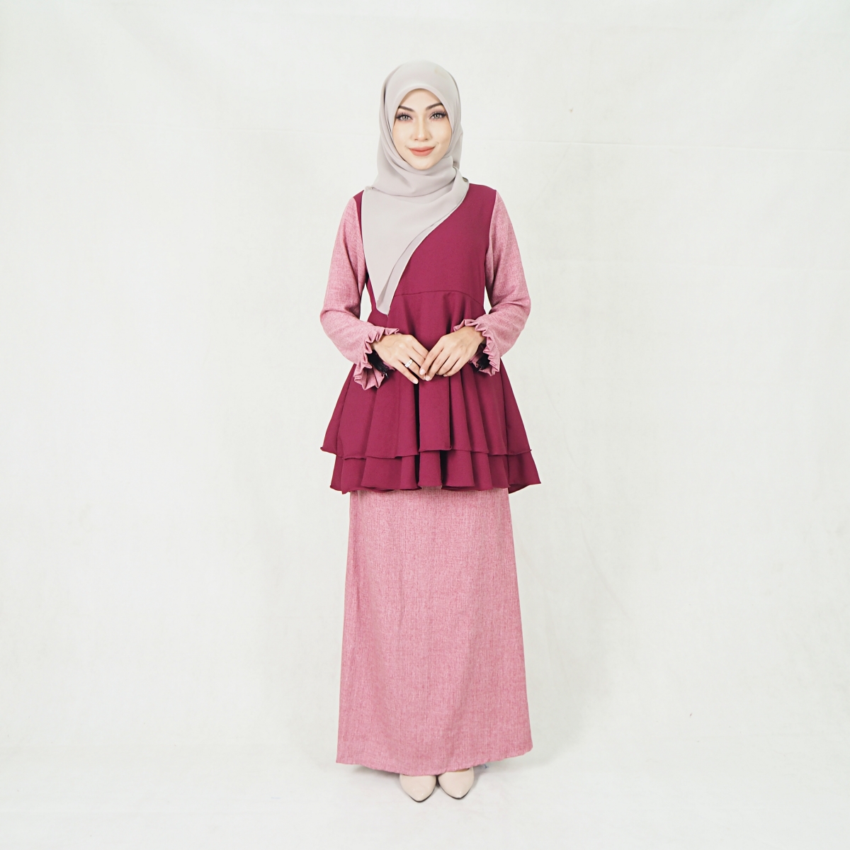 SW5204 BAJU KURUNG SET MAROON