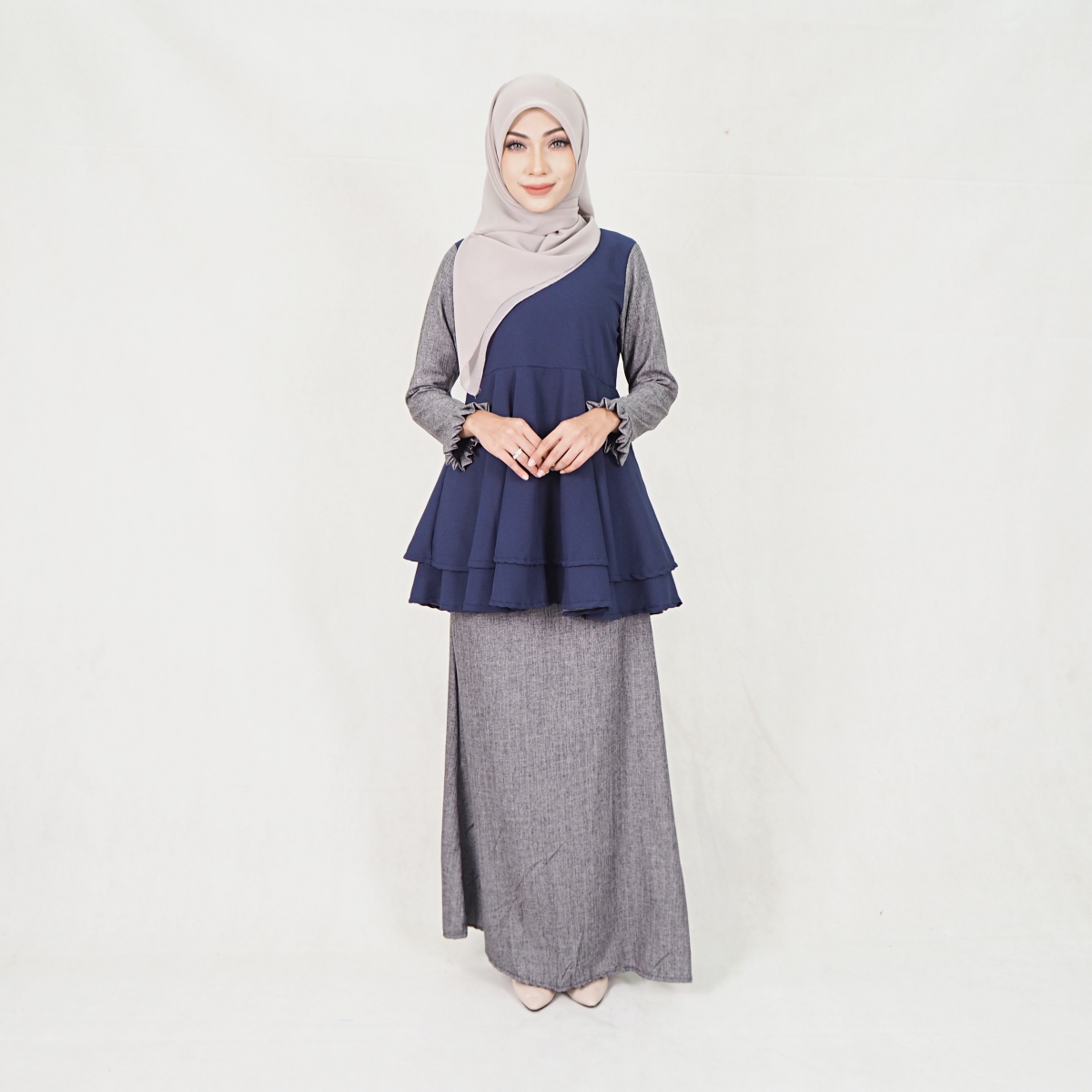 SW5204 BAJU KURUNG SET NAVY BLUE