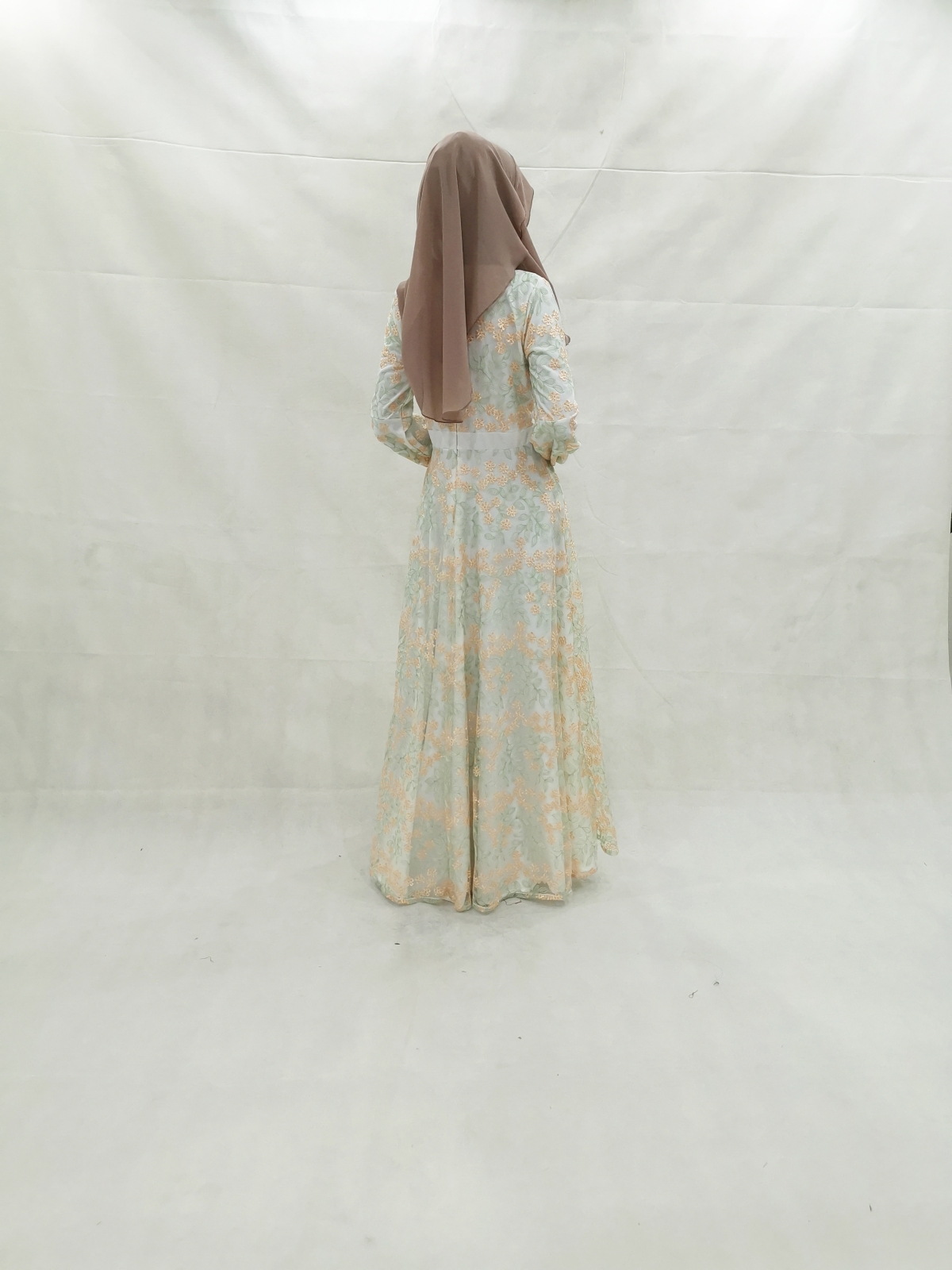 SW5205 STYLISH LACE JUBAH WHITE