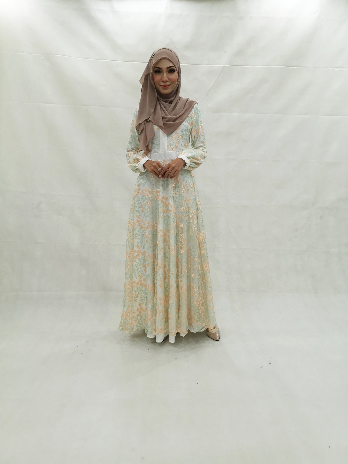 SW5205 STYLISH LACE JUBAH WHITE