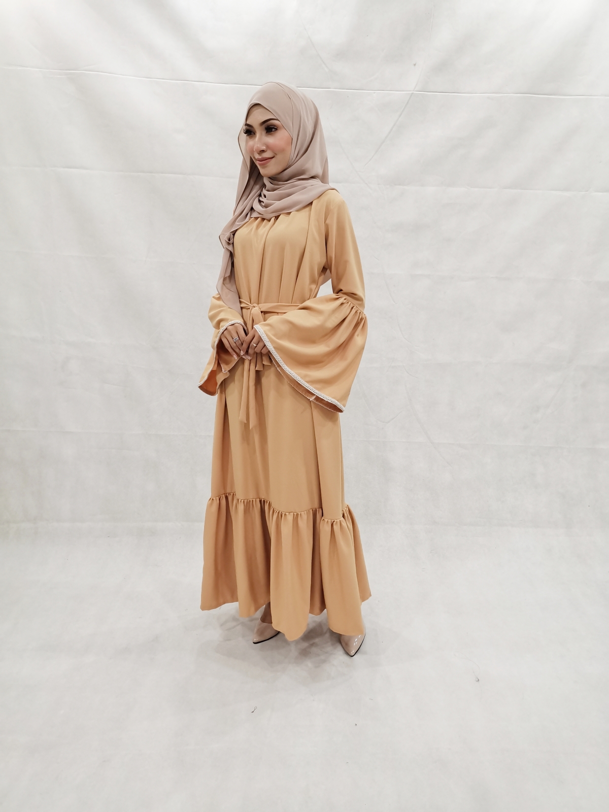 SW5206 MODERN WOMEN'S JUBAH BROWN