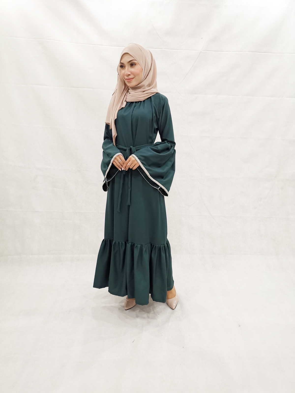 SW5206 MODERN WOMEN'S JUBAH EMERALD GREEN