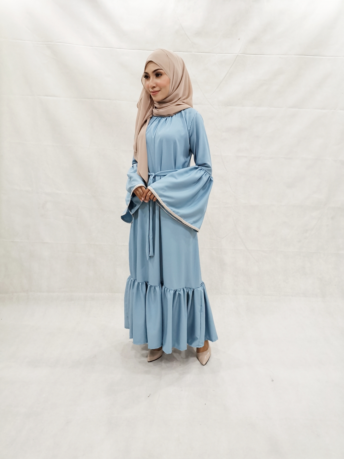 SW5206 MODERN WOMEN'S JUBAH LIGHT BLUE